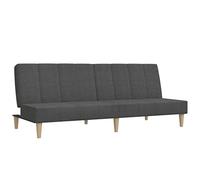 vidaXL Canapé-lit à 2 Places Gris foncé Tissu