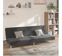 vidaXL Canapé-lit à 2 places Tissu gris foncé