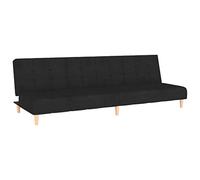vidaXL Canapé-lit à 2 Places, Lit de Jour avec Dossier, Lit d'Invité, Meuble de Chambre à Coucher Salle de Séjour, Moderne, Noir Tissu