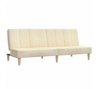 vidaXL Canapé-lit à 2 places crème tissu