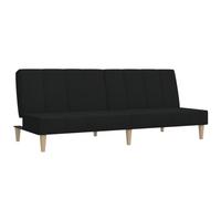 vidaXL Canapé‑lit à 2 places, lit de jour avec dossier et pieds, tissu noir
