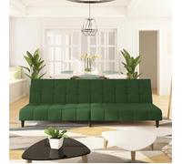 vidaXL Canapé-lit à 2 places 375765 – Velours vert foncé