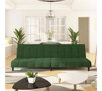 vidaXL Canapé-lit à 2 places 375765 – Velours vert foncé