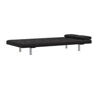 vidaXL Canapé-lit Ajustable 2 Oreillers Cuir Synthétique Noir Canapé-lit Salon