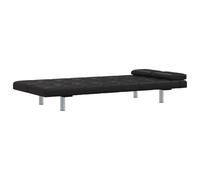 vidaXL Canapé-lit réglable avec 2 oreillers similicuir Noir