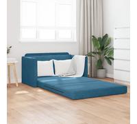Vidaxl Canapé Lit Au Sol 2-En-1 Bleu 124x204x61 Cm En Velours Bleu