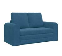 vidaXL Canapé-lit au Sol 2-en-1 Bleu 148X71X83 cm Velours Design Moderne Accoudoirs réglables Parfait pour Salon ou canapé d'amis Siège Convertible Contemporain Accoudoir Compact Deux Un