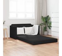 vidaXL Canapé Lit au Sol 2-en-1 Noir 124x204x61 cm Velours
