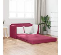 Vidaxl Canapé Lit Au Sol 2-En-1 Rouge Vin 124x204x61 Cm Velours Rouge