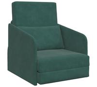 vidaXL Canapé Lit au Sol 2-en-1 Vert Foncé 65x80x83 cm Velours