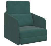 vidaXL Canapé Lit au Sol 2-en-1 Vert Foncé 65x80x83 cm Velours