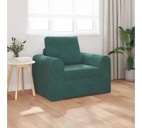 vidaXL Canapé-lit au sol 2 en 1 vert foncé 98x71x83 cm en velours
