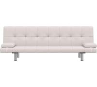 vidaXL Canapé-lit avec 2 coussins Similicuir Extensible Blanc Crème