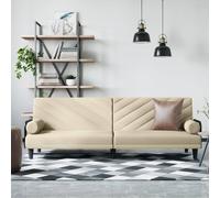 Vidaxl Canapé-Lit Avec Accoudoirs Crème Tissu