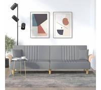 vidaXL Canapé-lit avec accoudoirs gris clair tissu