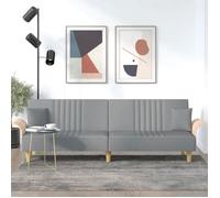 vidaXL Canapé-lit avec accoudoirs gris clair tissu 351887