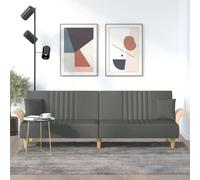 vidaXL Canapé-lit avec accoudoirs gris foncé tissu