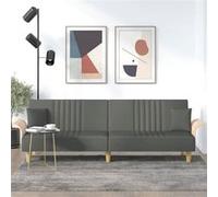 vidaXL Canapé-lit avec accoudoirs gris foncé tissu Gris foncé G