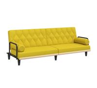 Vidaxl Canapé-Lit Avec Accoudoirs Jaune Clair Tissu Jaune
