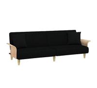 vidaXL Canapé-lit avec accoudoirs noir tissu 351845