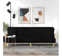 vidaXL Canapé-lit avec accoudoirs noir tissu 351845
