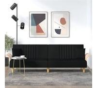 vidaXL Canapé-lit avec accoudoirs noir tissu Noir G