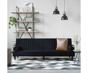 vidaXL Canapé-lit avec accoudoirs noir velours 351898