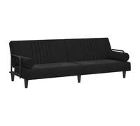 vidaXL Canapé-lit avec accoudoirs noir velours 351898