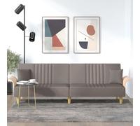 vidaXL Canapé-lit avec accoudoirs taupe tissu