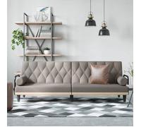 vidaXL Canapé-lit avec accoudoirs taupe tissu 351942