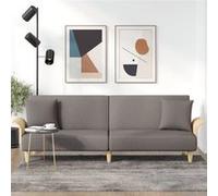 vidaXL Canapé-lit avec accoudoirs taupe tissu 351848