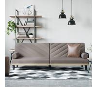 Vidaxl Canapé-Lit Avec Accoudoirs Taupe Tissu Gris