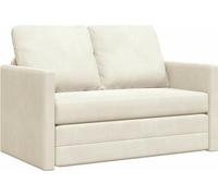 vidaXL Canapé-lit avec coussin Crème 122 x 70 x 60 cm Velours