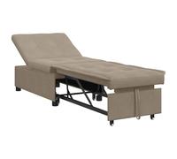 vidaXL Canapé-Lit avec Coussin Taupe 67 x 194 x 82 cm Contreplaqué, Canapé-Repliable Moderne, lit Convertible, Dossier Ajustable, canapé en Microfibre Compact