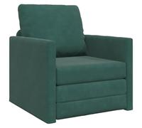 vidaXL Sofa-Lit 2-en-1 Vert Foncé 74x77x81 cm Velours