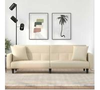 vidaXL Canapé-lit avec coussins crème tissu 351878