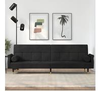 vidaXL Canapé-lit avec coussins noir velours 351861
