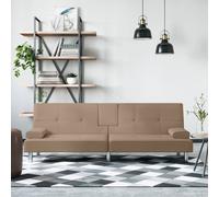 vidaXL Canapé-lit avec porte-gobelets cappuccino similicuir 351929