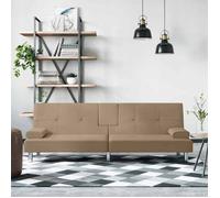 Vidaxl Canapé-Lit Avec Porte-Gobelets Cappuccino Similicuir