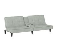 vidaXL Canapé-lit avec porte-gobelets gris clair velours 351920