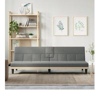 vidaXL Canapé-lit avec porte-gobelets gris foncé tissu, canapé de jour, canapé-lit convertible, lit de repos, canapé-lit 351864