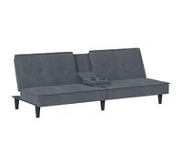 vidaXL Canapé-lit avec porte-gobelets gris foncé velours 351921