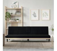 vidaXL Canapé-lit avec porte-gobelets noir tissu 351865