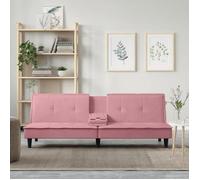 Vidaxl Canapé-Lit Avec Porte-Gobelets Rose Velours Rose