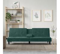 vidaXL Canapé-lit avec porte-gobelets vert foncé velours 351922