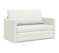 vidaXL Canapé-Lit Blanc 124 x 71 x 78 cm Simili Cuir | Des sièges super moelleux pour un vrai moment de détente, Se transforme en lit en deux secondes,