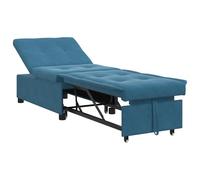 vidaXL Canapé-lit Bleu 67 x 194 x 38 cm Velours, Canapé Salon, Mobilier Moderne, Convertible, Lit Escamotable, Repose-tête Réglable, Coussin en Mousse, Élégant