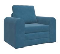 vidaXL Sofa Lit 2 en 1 Bleu 98 x 71 x 83 cm Velours | Fauteuil Compact Multifonction Confortable au Design Moderne et Élégant, Parfait pour Le Salon, Canapé Ergonomique 3 Places