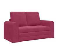 vidaXL Canapé Lit Rouge Vin 2 en 1 | Loveseat Compact Intérieur Chaise Multifonctionnelle Confortable Design Moderne Stylé Solution D'assise pour Le Salon Ergonomique 3 Places Résistante Aux Taches