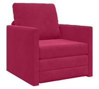 Sofa Lit 2 en 1 Rouge Vin 74x77x81 cm Velours Rouge